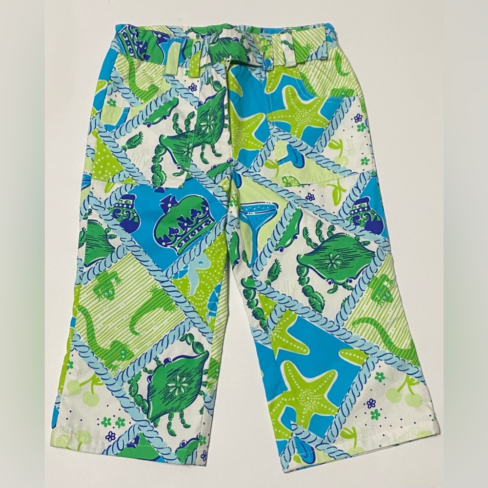 Lilly Pulitzer Starboard Print Cropped Pants for Girls Size 5